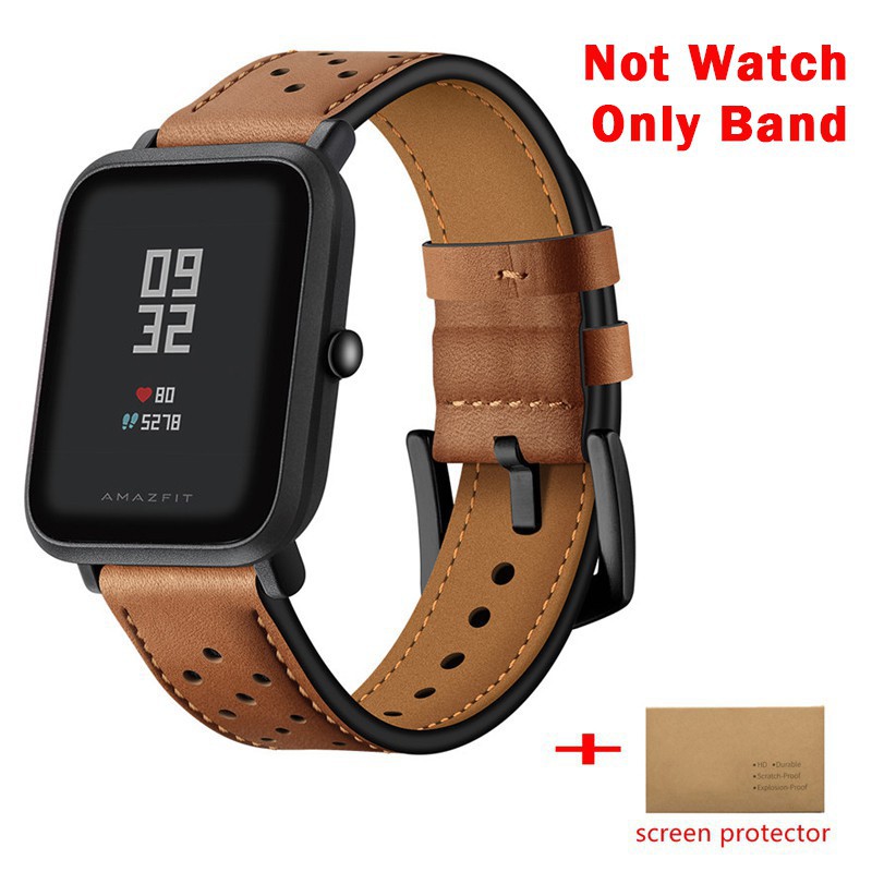 Dây đeo đồng hồ thông minh JANSIN bằng da 20mm cho Huami Amazfit Bip Youth