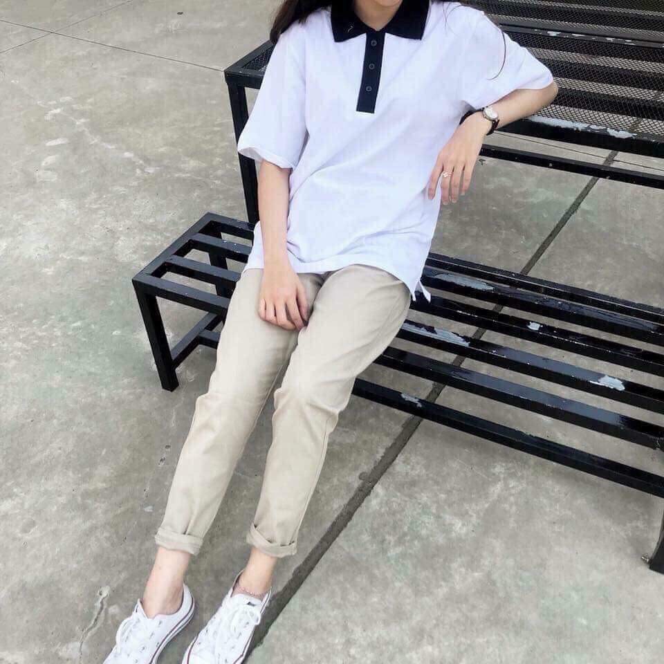Quần kaki nữ sắn gấu HARIQUEEN quần kaki suông phong cách ulzzang