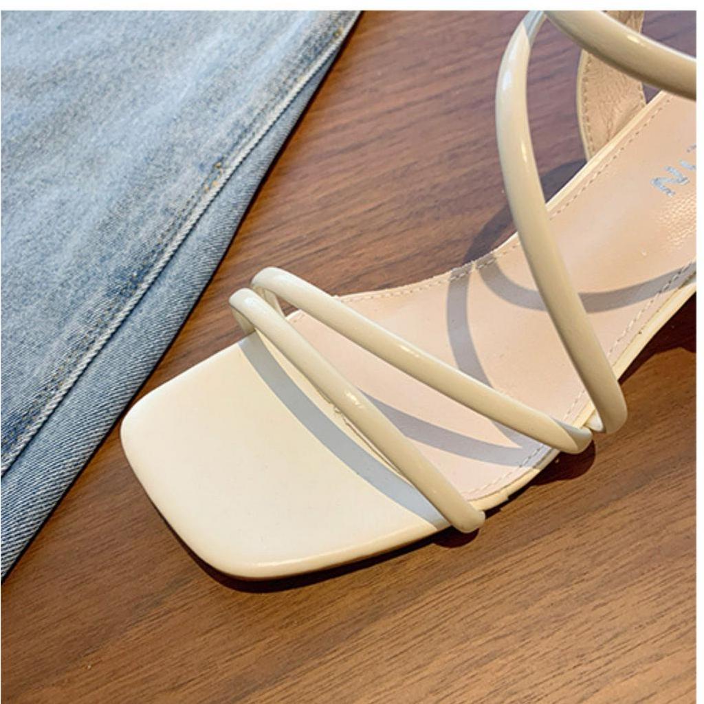 Sandal cao gót 5 phân Womenstyle dây chéo, giày cao gót hot hè 2023 cực êm chân size chuẩn mã TD52