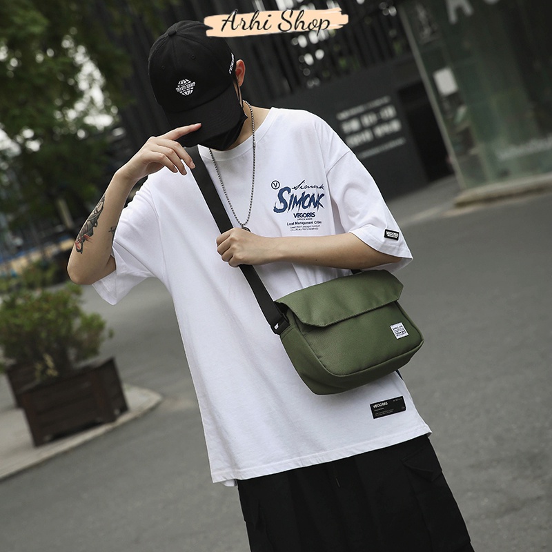 Túi Đeo Chéo Nam Nữ Unisex Mini Vải Canvas Bền Bỉ Phong Cách Unisex Hàn Quốc Thời Trang