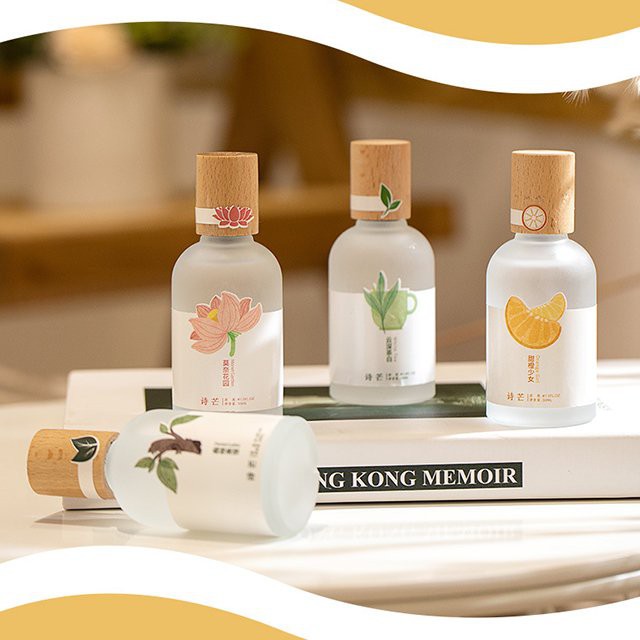 Mẫu Mới-Nước Hoa Body Mist Shimang Nắp Gỗ Thân Thủy Tinh  Mẫu Mới - Đủ mùi- Thơm Tự Nhiên