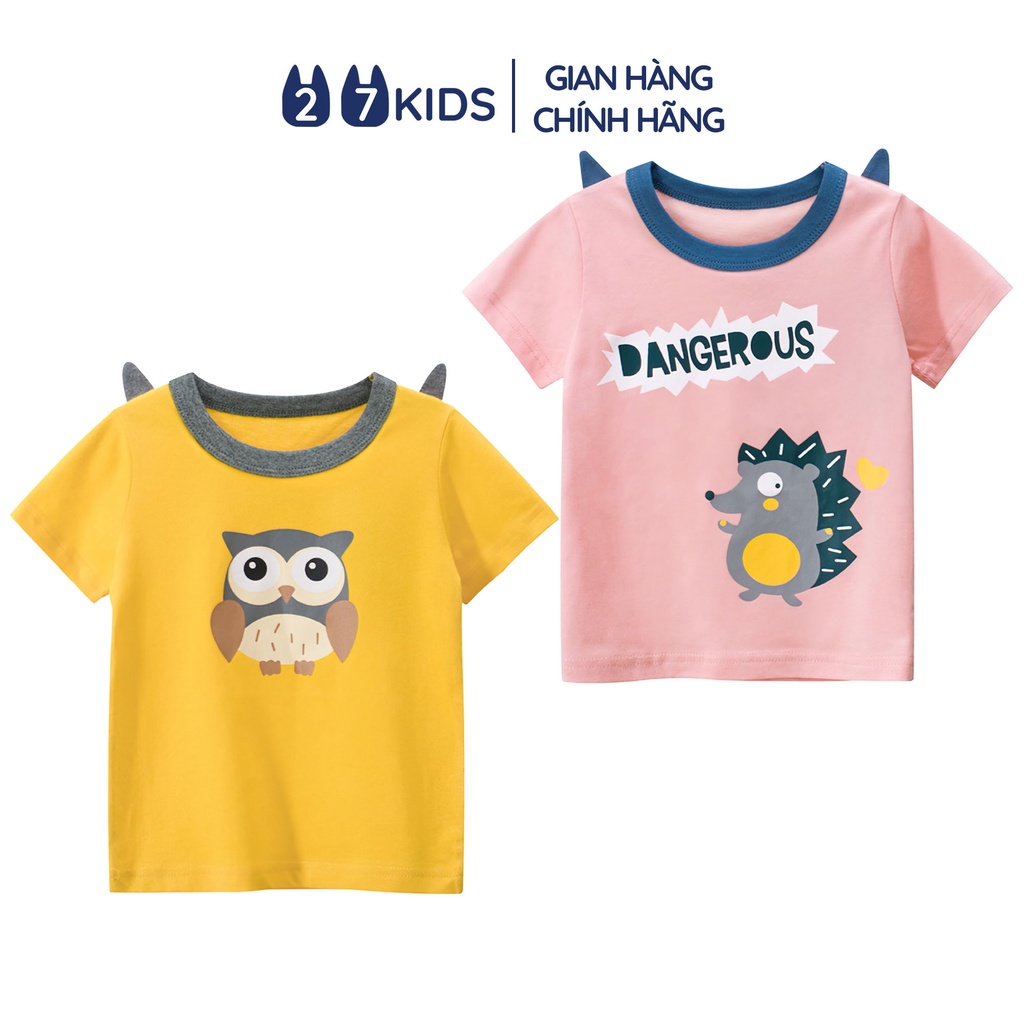 Áo thun bé gái ngắn tay 27Kids 27Home Tshirt cộc nữ vải Cotton cho trẻ từ 2