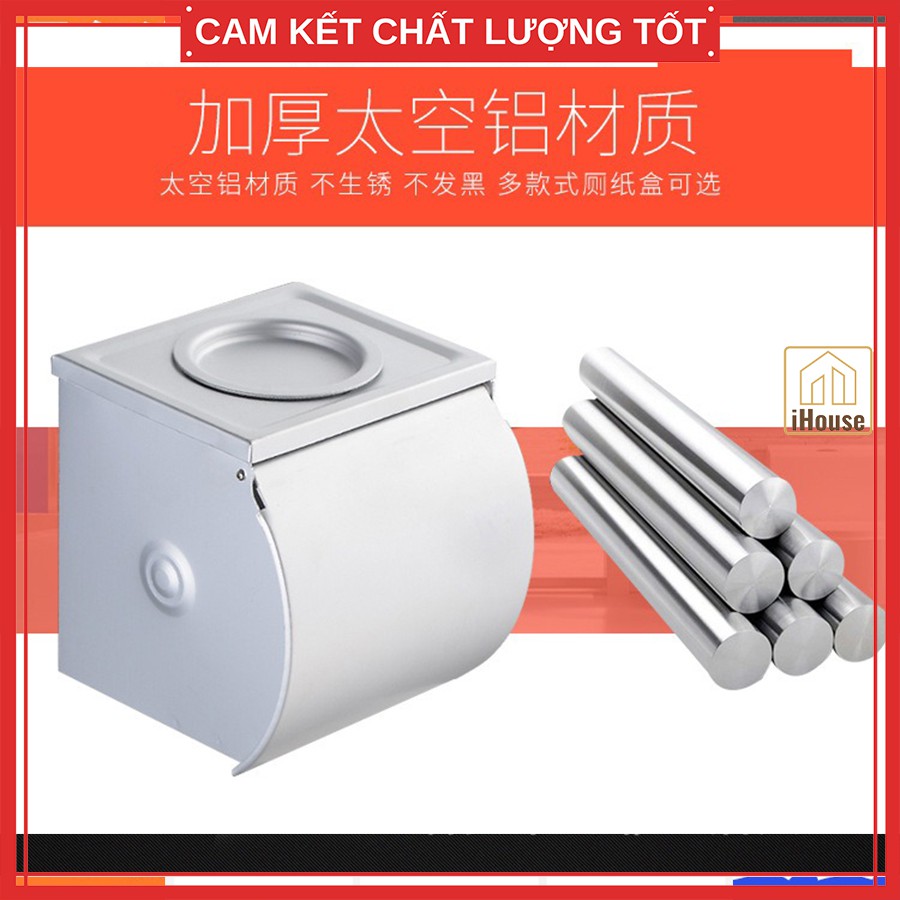 Hộp đựng giấy nhà vệ sinh treo tường hợp kim nhôm mờ, inox, sắt đen, đồng, Lô kệ treo giấy vệ sinh đa năng để điện thoại