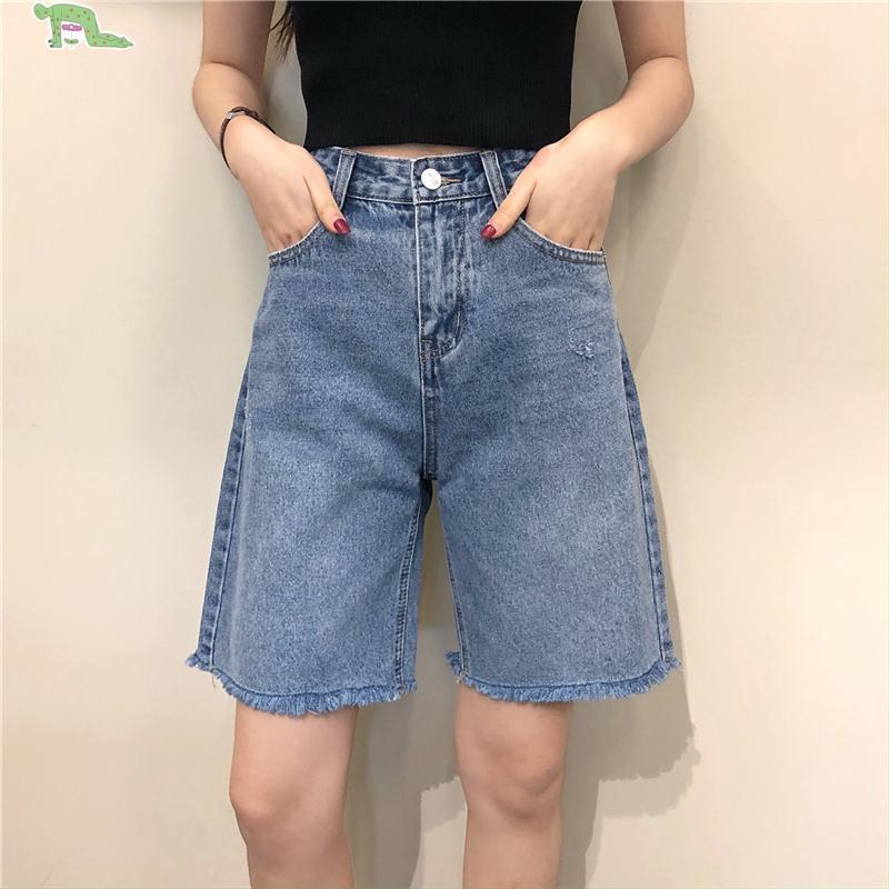 Fashion Summer 2020 Wide-Waist Denim Shorts For Women