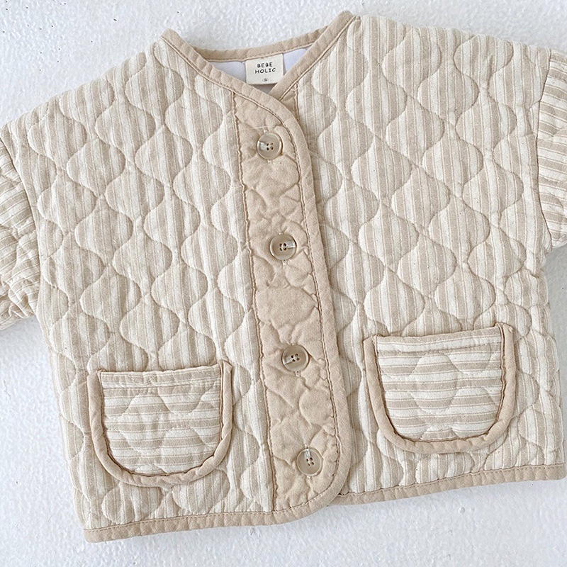 Autumn Baby Girls and Boys Retro Diamaond Pattern Jacket