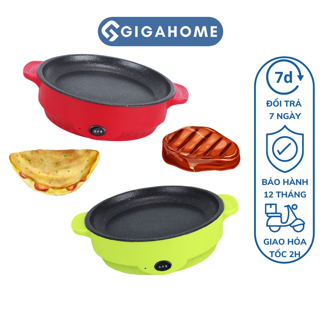 Chảo Nướng Điện Mini Đa Năng GIGAHOME Chống Dính Có Thể Xào, Chiên 9778