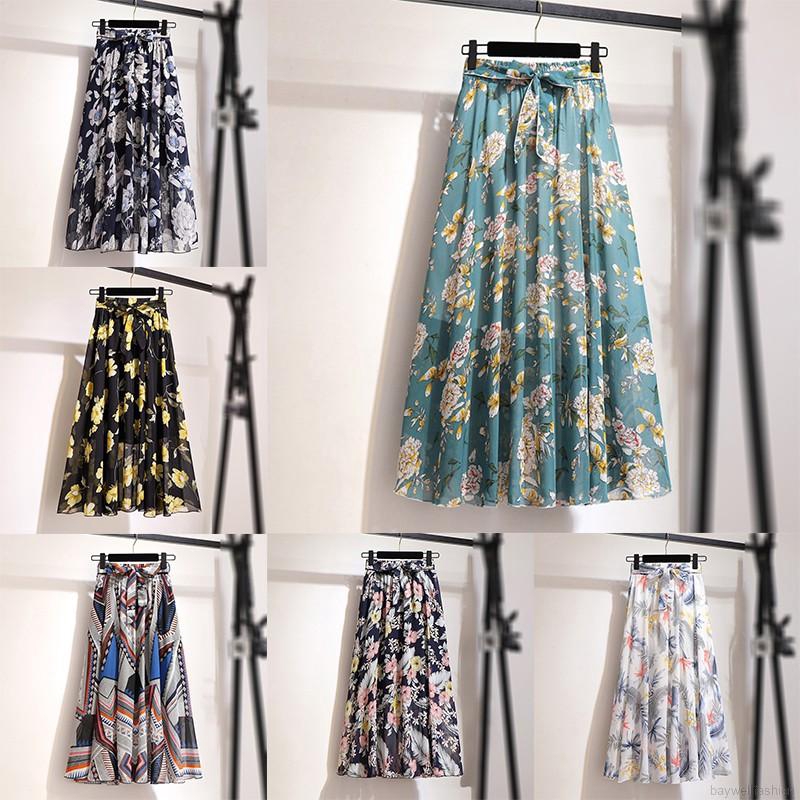 Chân Váy Dài In Hoa Thời Trang Nữ Tính