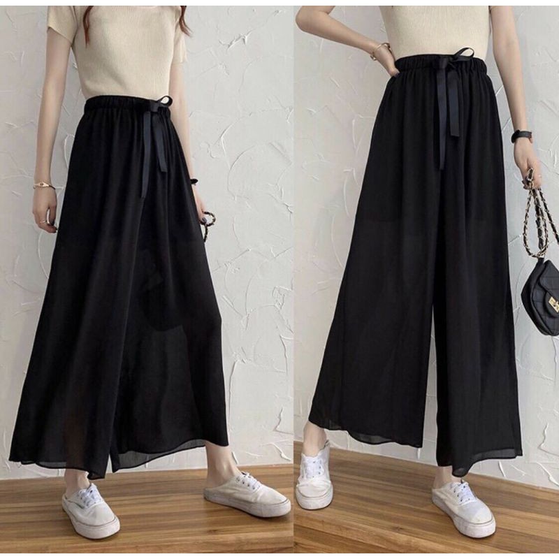Quần culottes vôn ống rộng 2 lớp