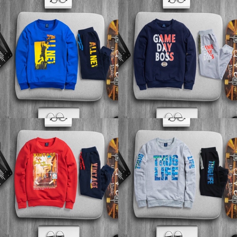 ❌ GIÁ Sốc ⚡️ Bộ nỉ da cá bé trai size đại nhỡ xuất dư mềm mịn