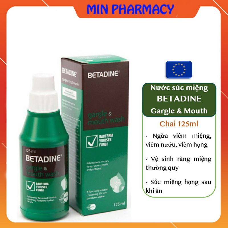 BETADINE Gargle &amp; Mouth Wash 125ml Nước súc họng vệ sinh khoang miệng [betadin]