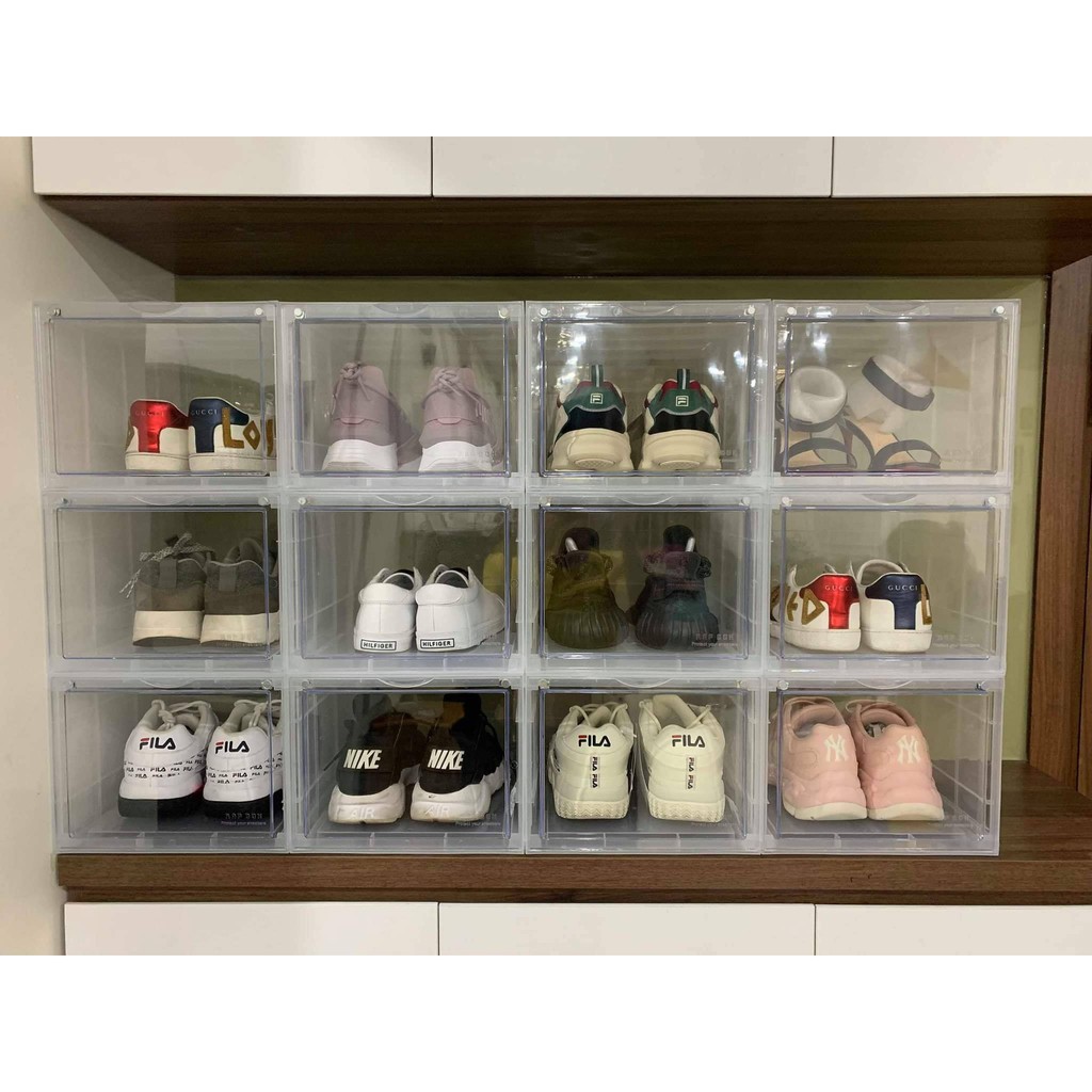 Hộp Đựng Giày Cao Cấp Nhựa Cứng Trong Suốt Cửa Mở Nam Châm, Hộp Chịu Lực Cao ( Loại Xịn Cao Cấp Nhất Trên Thị Trường)