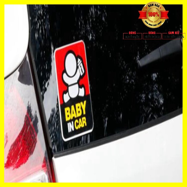 Tem Decal baby in the car cao cấp dán đuôi xe H40311 Kích thước 10.3*8.0CM