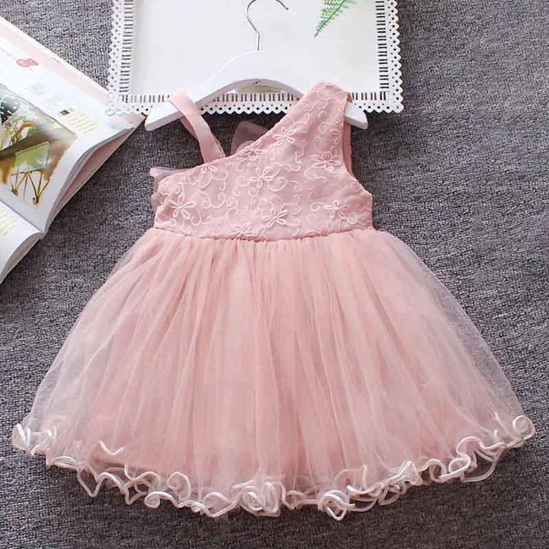 Đầm công chúa không tay đính nơ xinh xắn cho bé gái