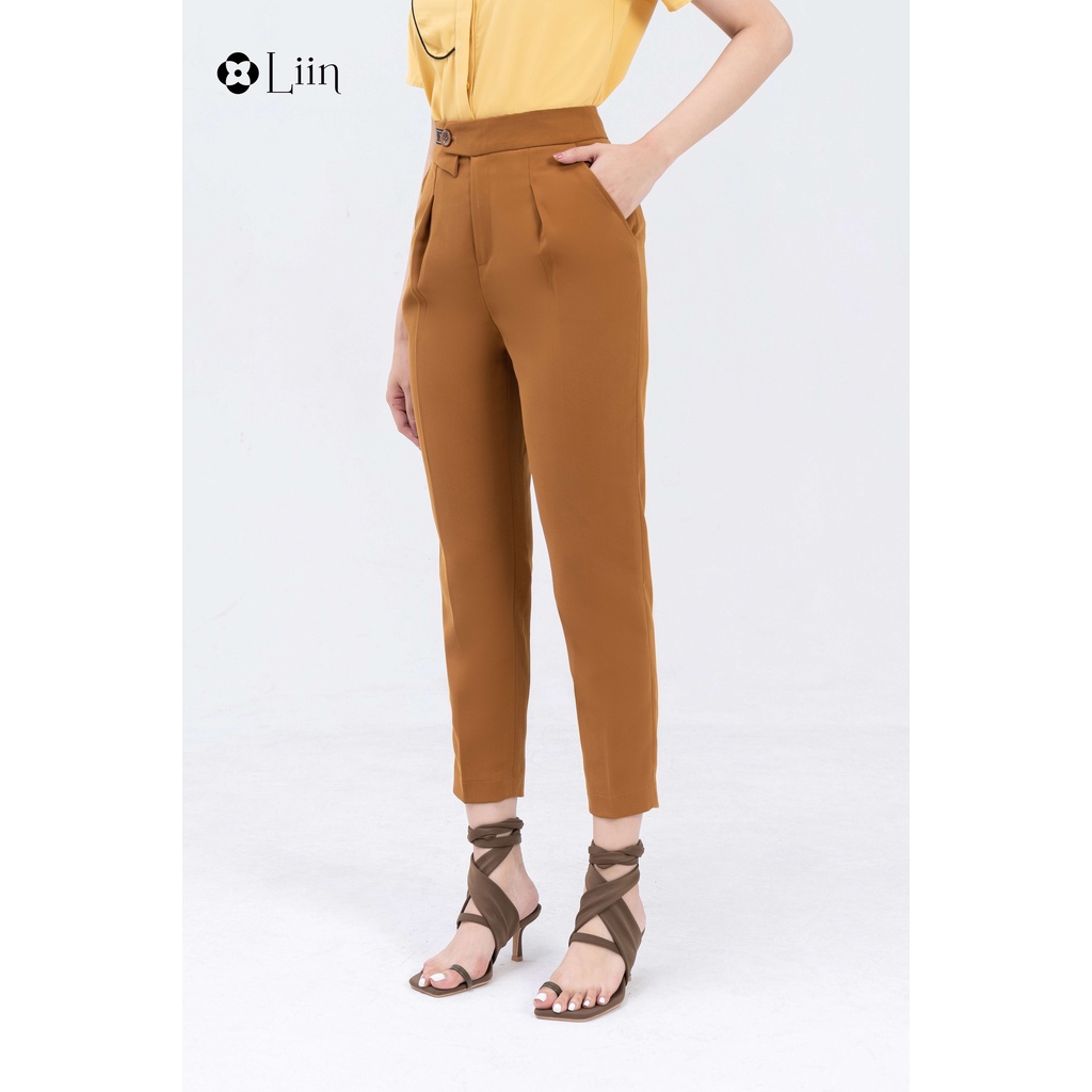 Quần baggy nữ linbi mix đai thiết kế form công sở trẻ trung, thanh lịch liin clothing QD3717