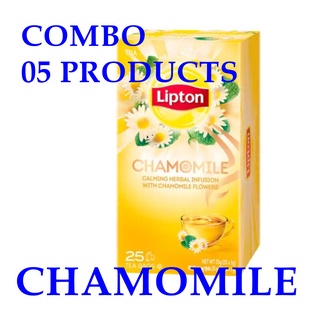 Combo 05 hộp trà hoa cúc lipton, 5x 25 túi