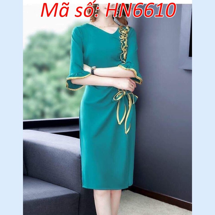 HN6610 ĐẦM ÔM BODY CÔNG Ở CÁCH ĐIỆU PHỐI BÈO SANG TRỌNG CÁCH ĐIỆU CÓ SIZE LỚN XXXL