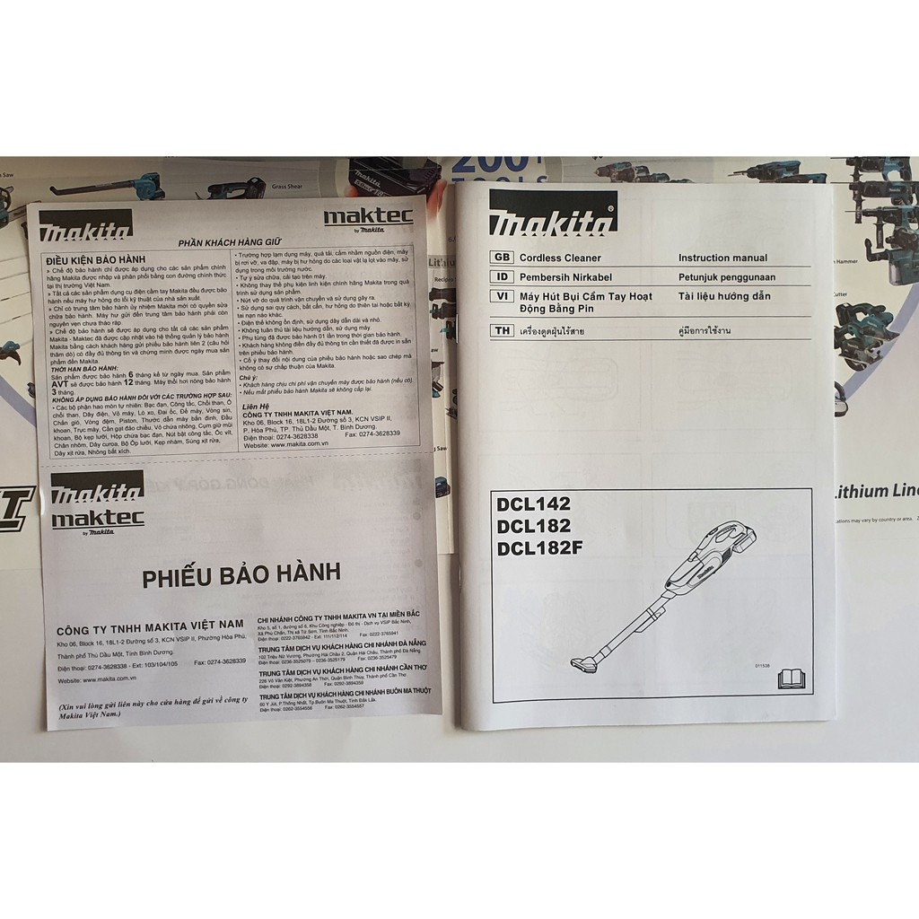 Máy hút bụi dùng pin Makita DCL182ZB - 18V . Màu Đen