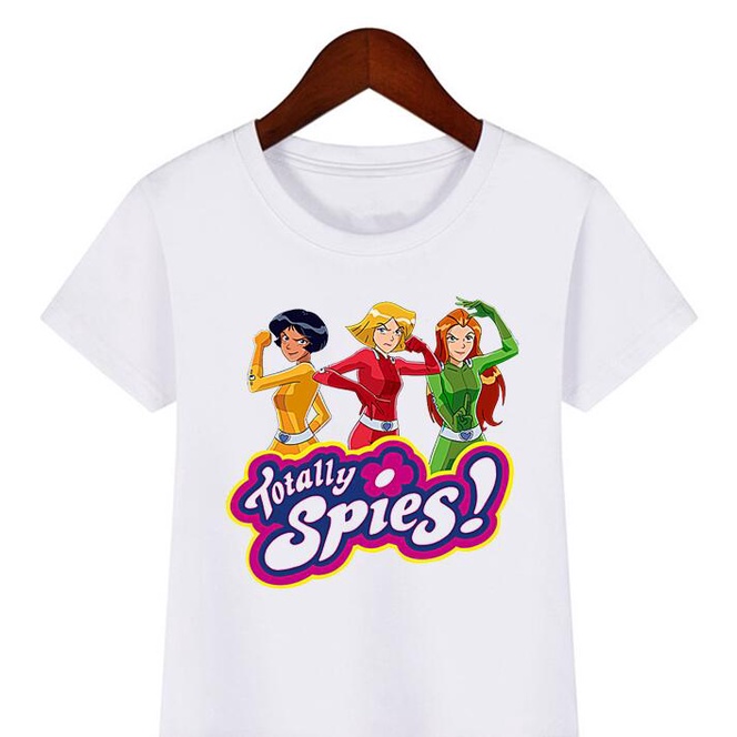 XẢ KHO 2022 Áo Thun Cô Gái Mới Vui Nhộn Totally Spies! Áo Thun Trắng In Hoạt Hình Phong Cách Harajuku Cho Bé Gái