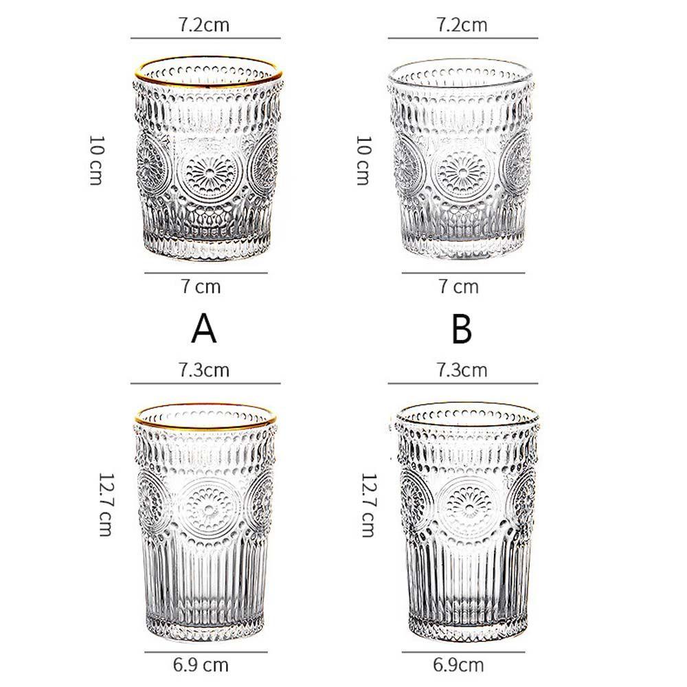 YIYU Kính Cốc Thủy Tinh Dập Nổi Họa Tiết Cổ Điển Cách Nhiệt Dùng Uống Bia / Nước Ép /