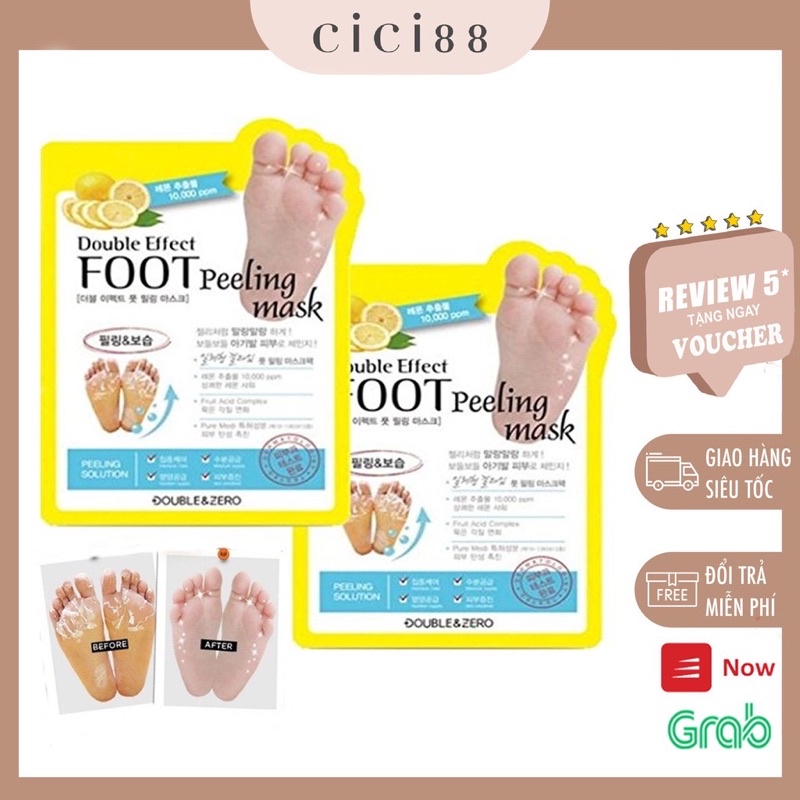 Mặt nạ tẩy tế bào da chết chân Double Effect Foot Feeling Mask