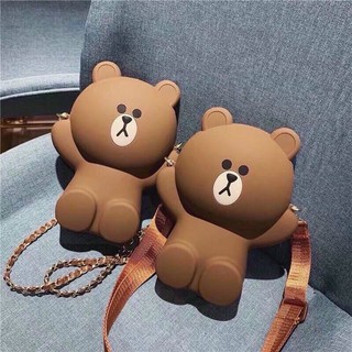 Túi gấu Brown silicon 2 dây