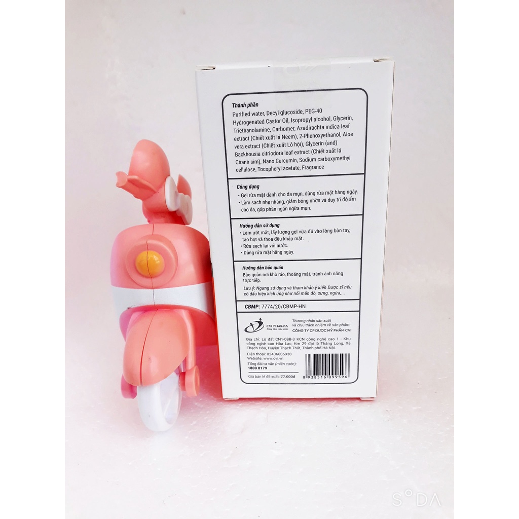 Gel rửa mặt DECUMAR, dành cho da mụn, giúp giảm bóng nhờn và duy trì độ ẩm cho da, góp phần ngăn ngừa mụn