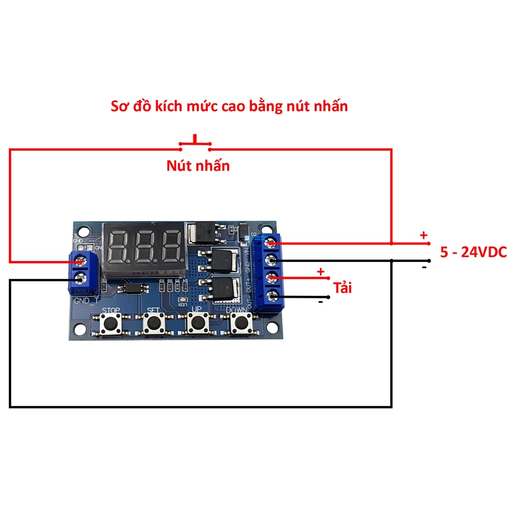 Module Tạo Trễ - Chuyển Mạch Điều Khiển MOSFET XY-J04 15A 400W V3