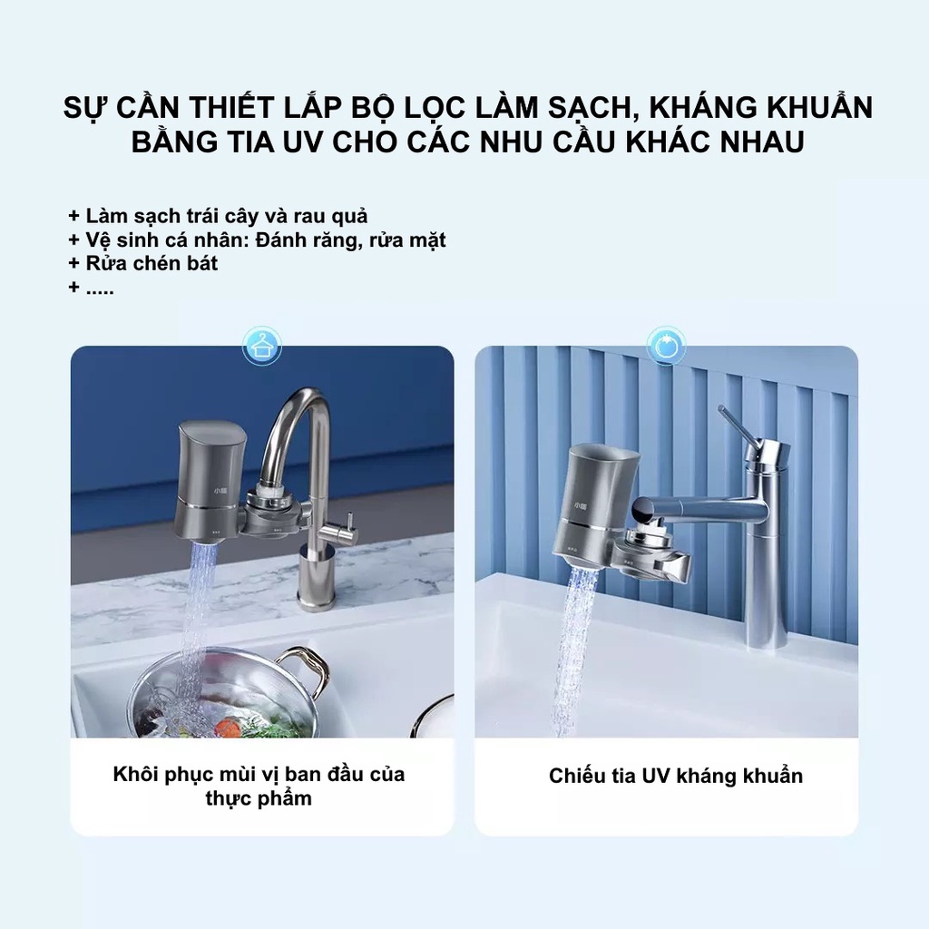 Máy lọc nước tại vòi có đèn UV kháng khuẩn