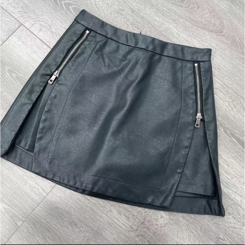 Chân Váy Da - Quần Da Giả Váy Dáng Chữ A Lưng Cao Phối Khoá Kéo Cá Tính Siêu Hot | BigBuy360 - bigbuy360.vn
