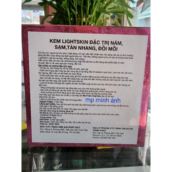 kem lightskin nám- tàn nhang - đồi mồi 35gr ( chuẩn cty )