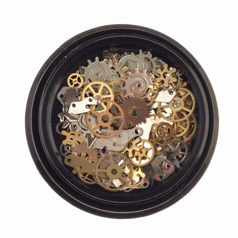 2 Box Mini Mixed Steampunk Cogs Gear Clock Charm UV Frame Resin Jewelry Fillings