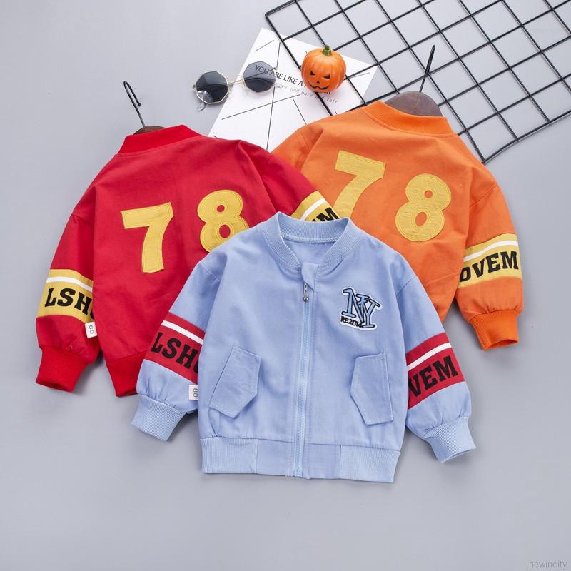 Áo khoác hoodie kéo khóa in chữ cho bé trai