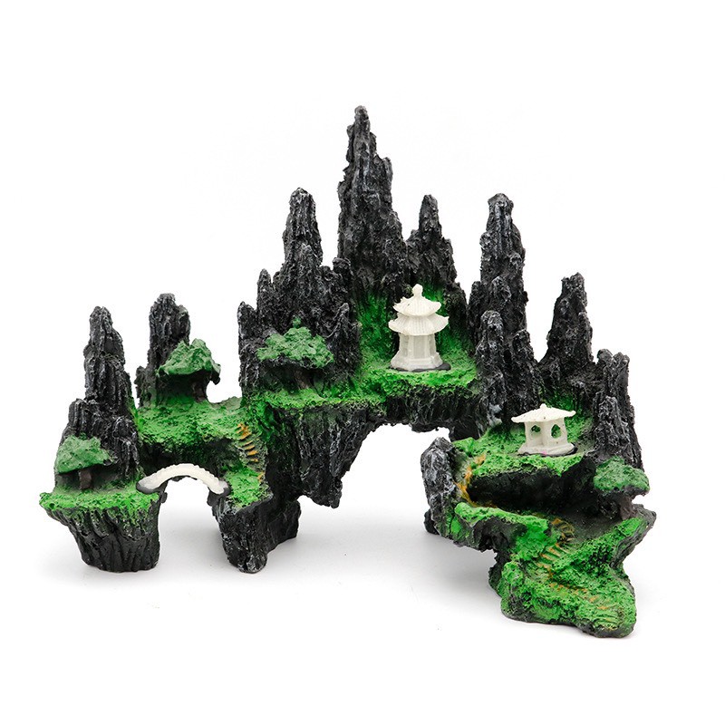 Mô hình hòn non bộ núi đá thủy sinh phụ kiện bể cá - non bộ trang trí hồ cá