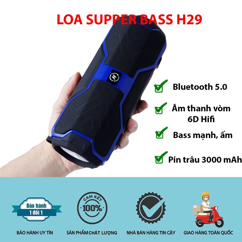 [Mã ELHACE giảm 4% đơn 300K] [ 2 bas nghe cực đã ] Loa bluetooth âm thanh vòm 6D , công suất 20W, bass mạnh H29