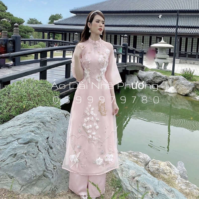 Áo Dài Cách Tân Thiết Kế Voan Tơ 4 Tà Cao Cấp_MTHONG