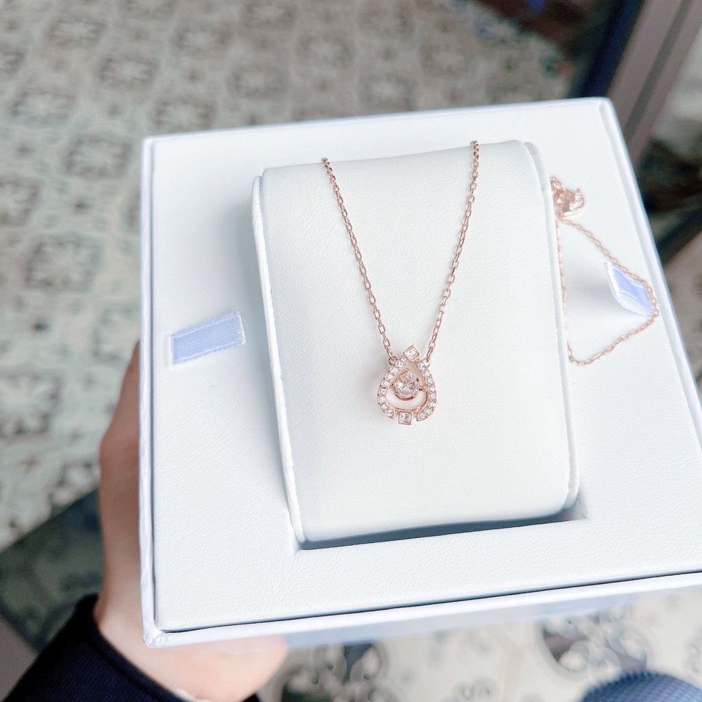 Dây Chuyền Đính Đá Swarovski 5451993 Sparkling Dance Vàng Hồng