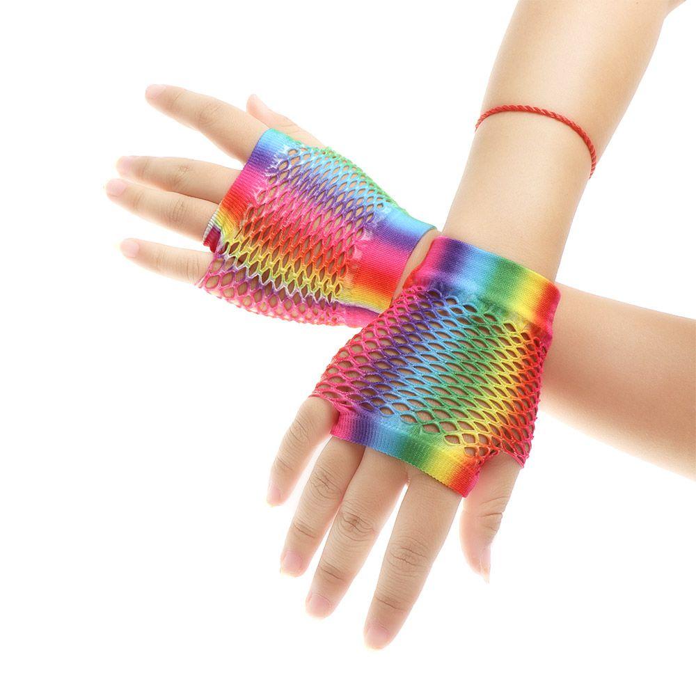 Găng Tay Đục Lỗ Nhiều Màu Sắc Dùng Biểu Diễn Nhảy Disco Thời Trang