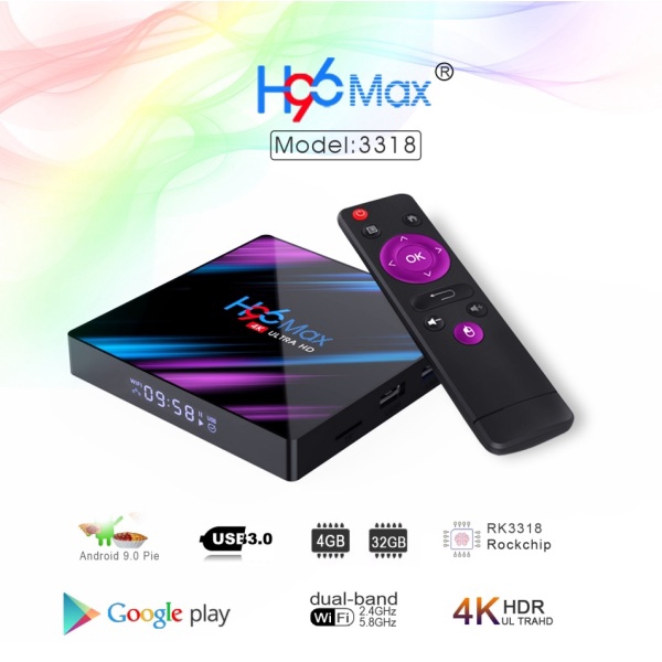 H96 Max-3318 Quad-core Android 9.0 4K 1080P TV BOX Media Player