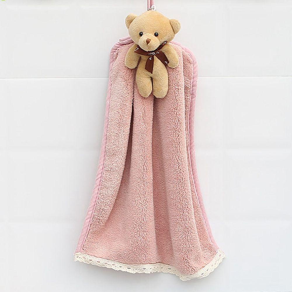 JARRED Khăn Lau Tay Vải Lông Cừu San Hô Hình Gấu Dễ Thương