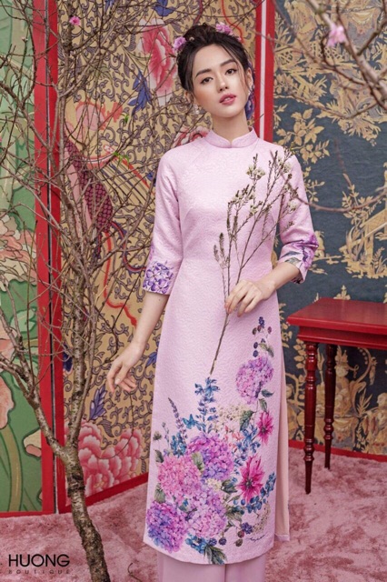 ÁO DÀI GẤM VÂN ÉP IN HOẠ TIẾT 3D TINH TẾ-HÀNG CHUẨN ĐẸP NHƯ HÌNH