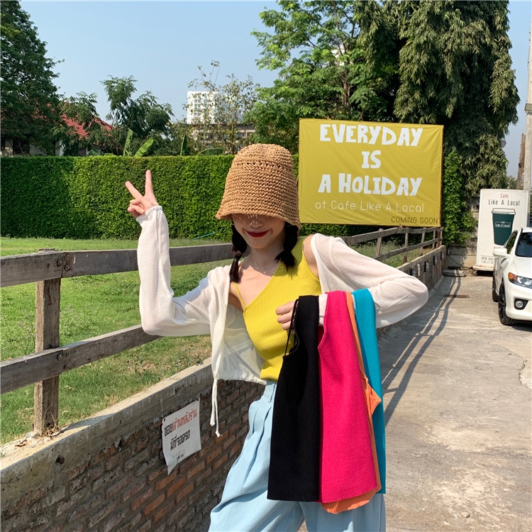 Áo Dệt Kim Hai Dây Màu Trơn Thời Trang Hong Kong | BigBuy360 - bigbuy360.vn