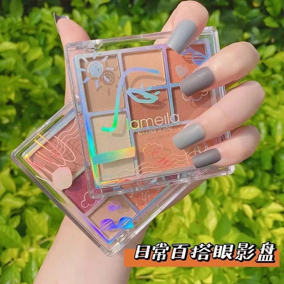 [Hàng mới về] Bảng Phấn Mắt Màu Lì Và Ánh Nhũ Kết Hợp Thời Trang