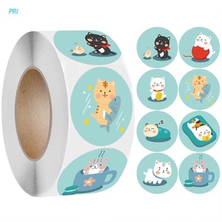 Bộ 500 miếng dán hình tròn 1inch in hình mèo đáng yêu độc đáo