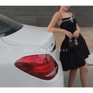 ĐẦM XẾP NGỰC NƠ 2 DÂY 2 MÀU