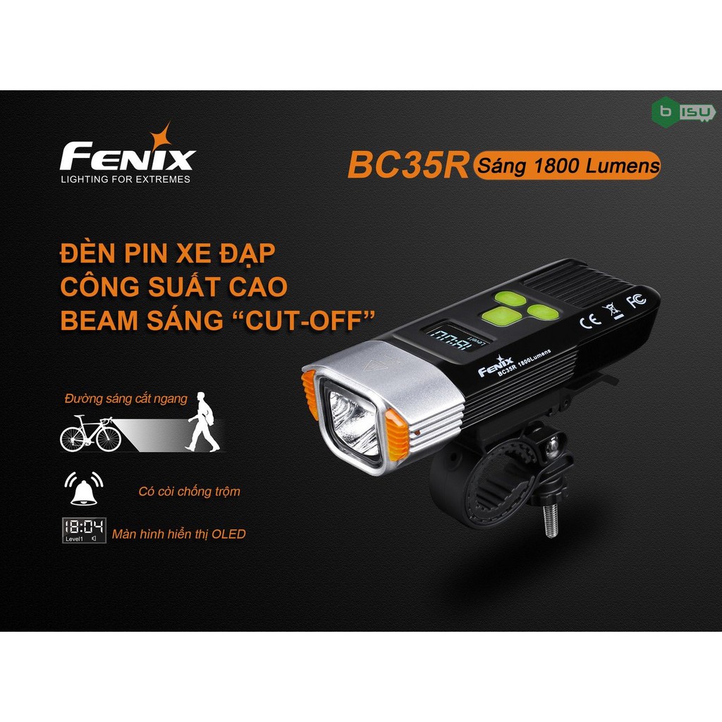 ĐẠI LÝ ĐỘC QUYỀN FENIX - Đèn pin xe đạp Fenix - BC35R - 1800 Lumens