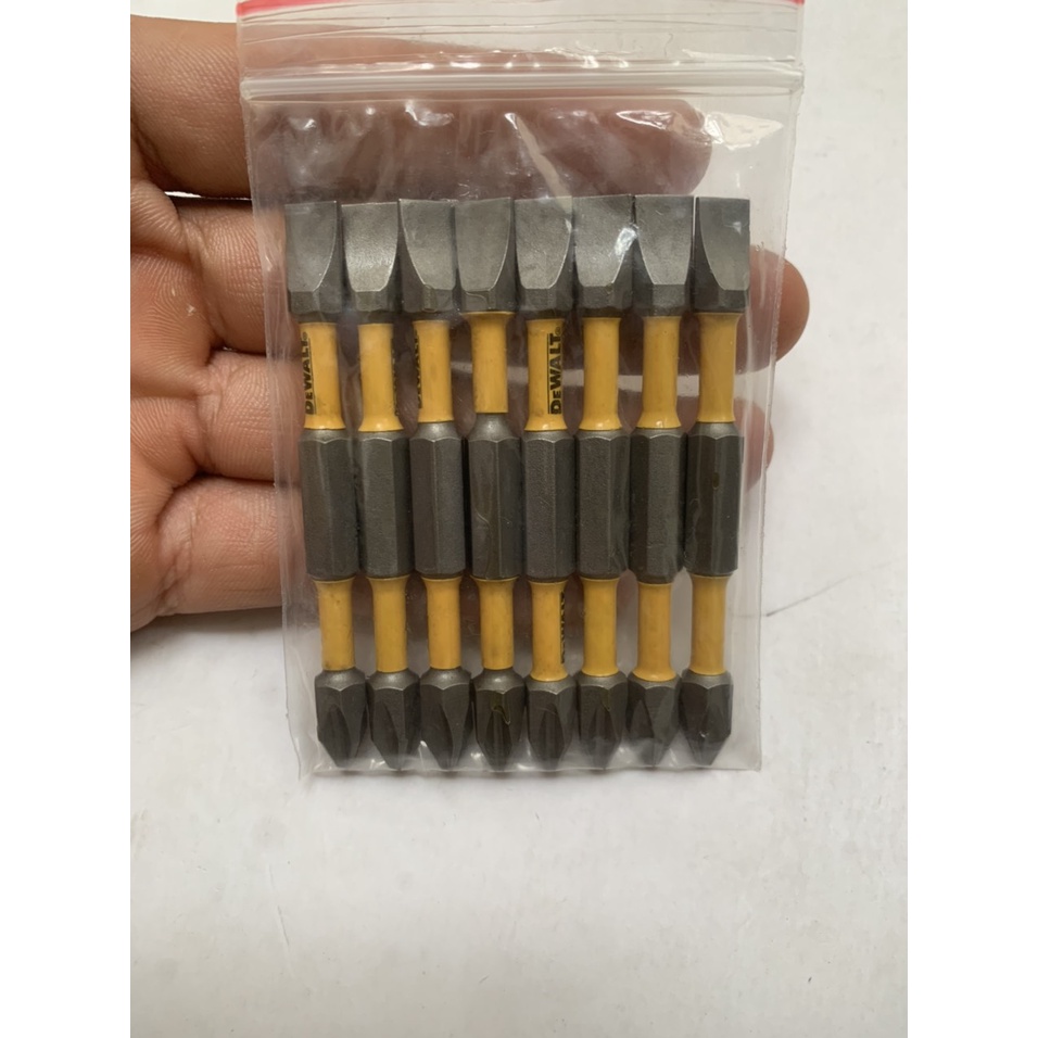 ( Khuyến mãi ) Túi 8 mũi vít Dewalt hai đầu PH2 - SL8 dài 70mm chính hãng có từ