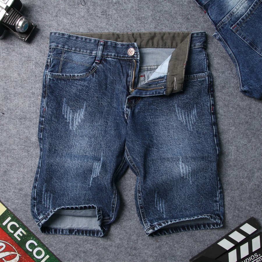 quần short jean nam quần jean xước quần lửng jean nam 413