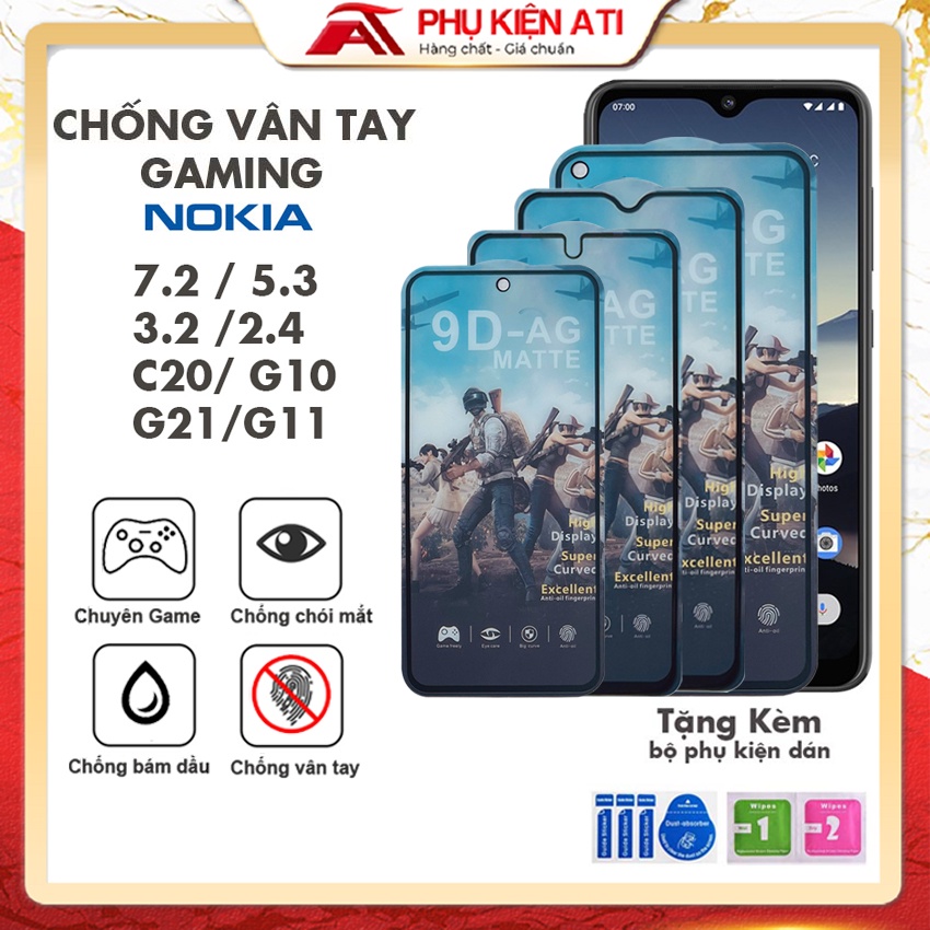 [GAMING] Kính cường lực Nokia C21Plus C30 G11 G21 G10 C20 5.3 2.4  Chống vân tay Siêu mượt chơi game, nhám chống chói