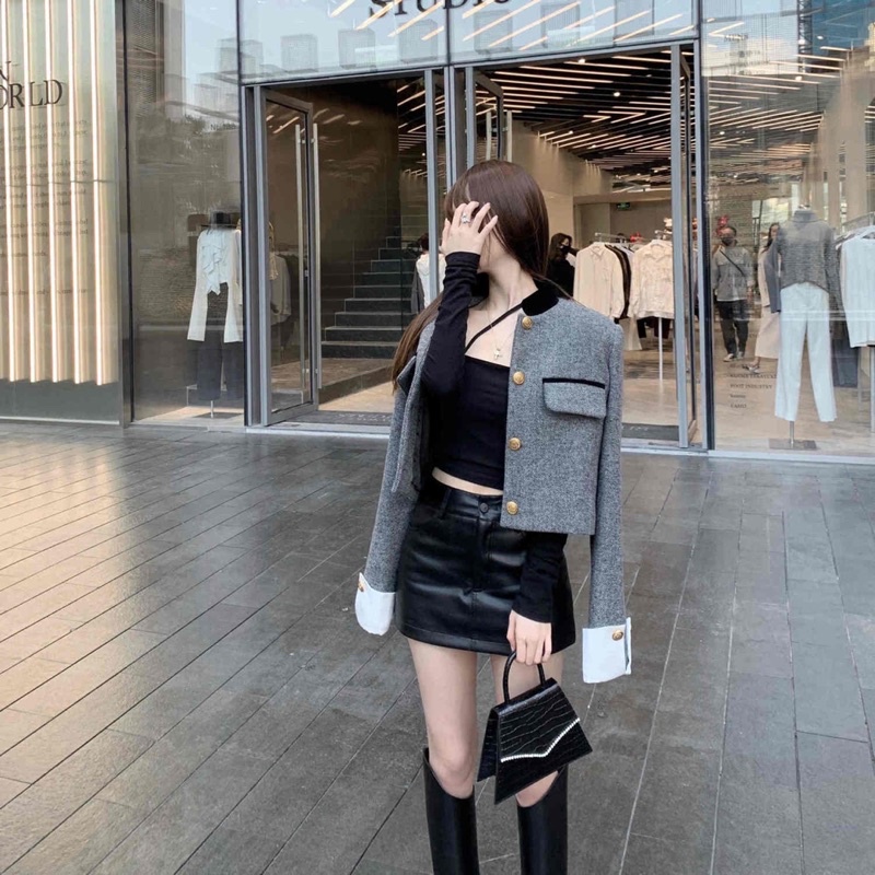 ÁO KHOÁC DẠ TWEED DÁNG CROP