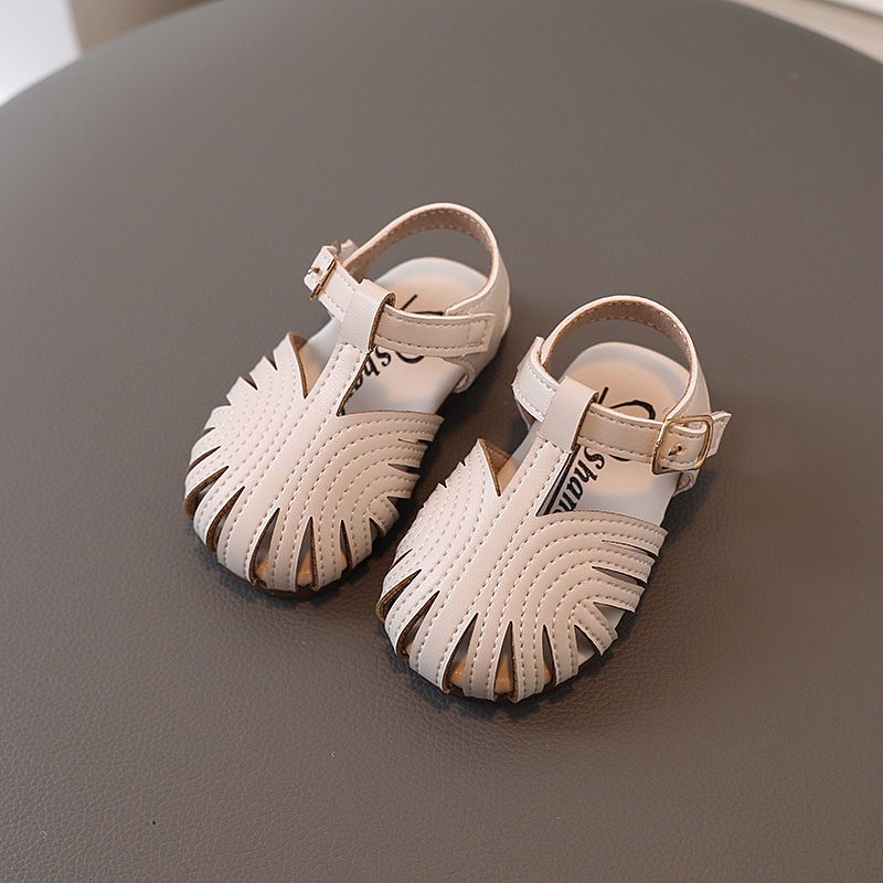Sandal tập đi cho bé gái da mềm thoáng khí , giày tập đi dành cho bé từ 8 tháng đến 2 tuổi chống trơn trượt